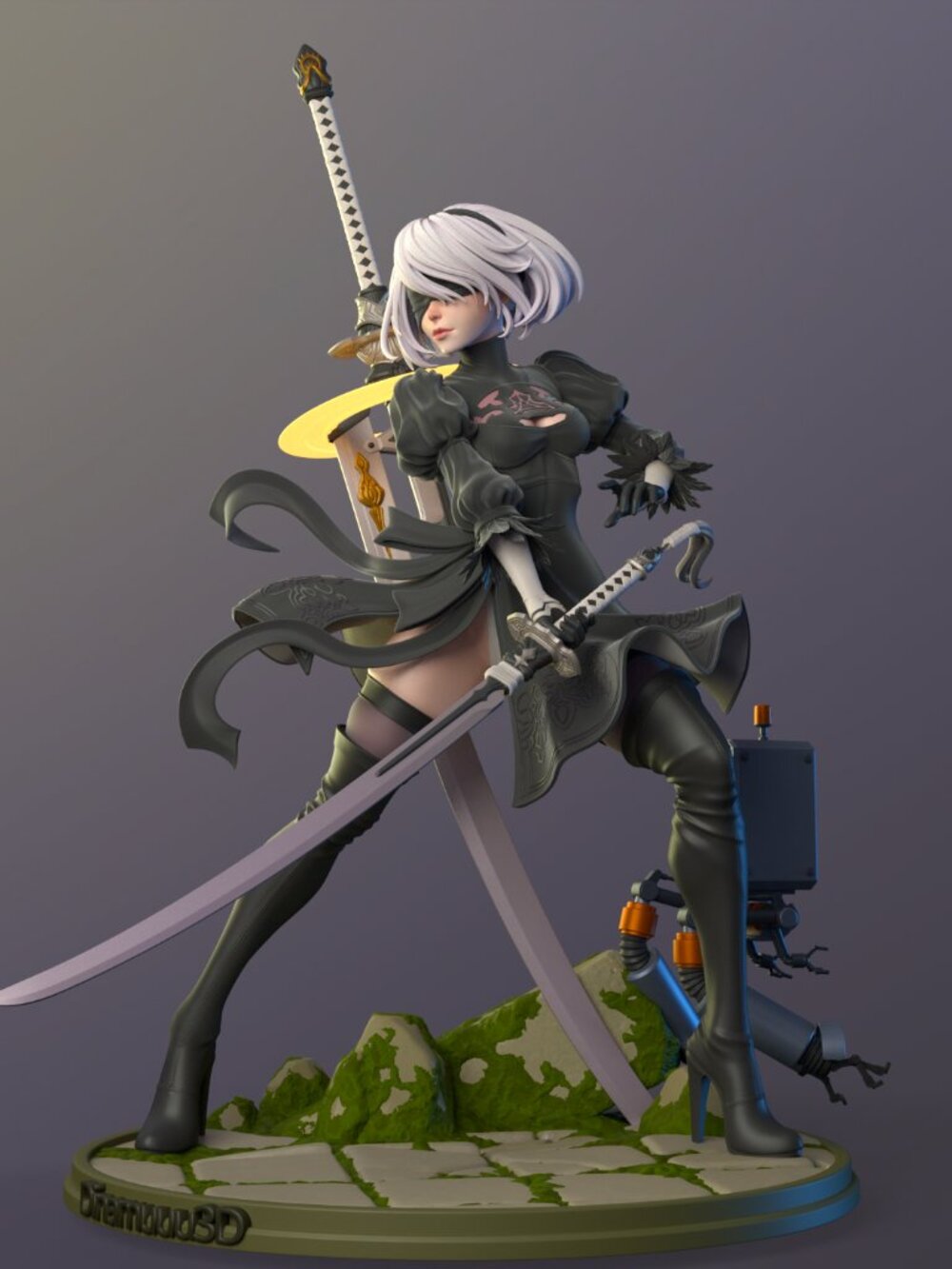 2B from Nier Automata Dress Resin Statue Part Kit - Picture 3 of 7